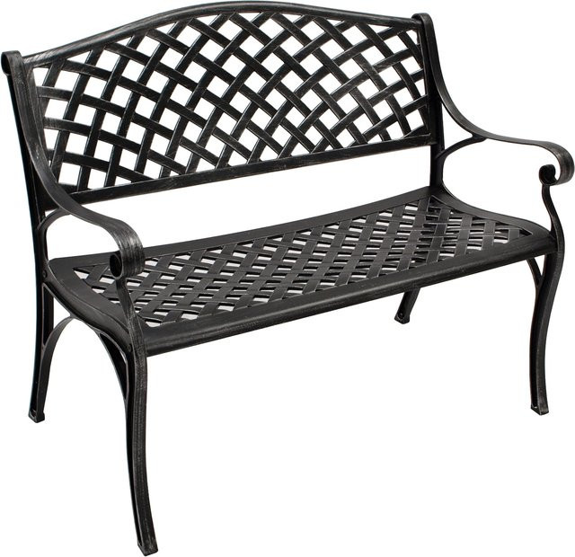 DEGAMO Gartenbank OXFORD 2-Sitzer aus Aluminiumguss in Grau-Antik - Bild 1