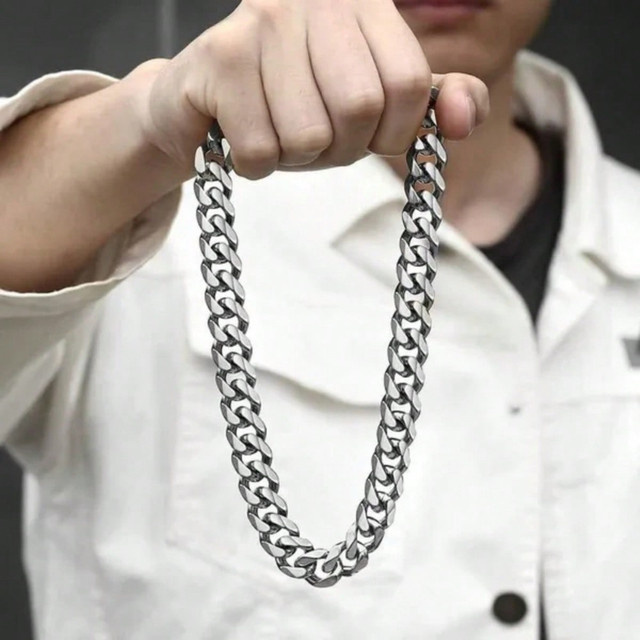 Halskette Edelstahl, Silber, Unisex - Bild 1