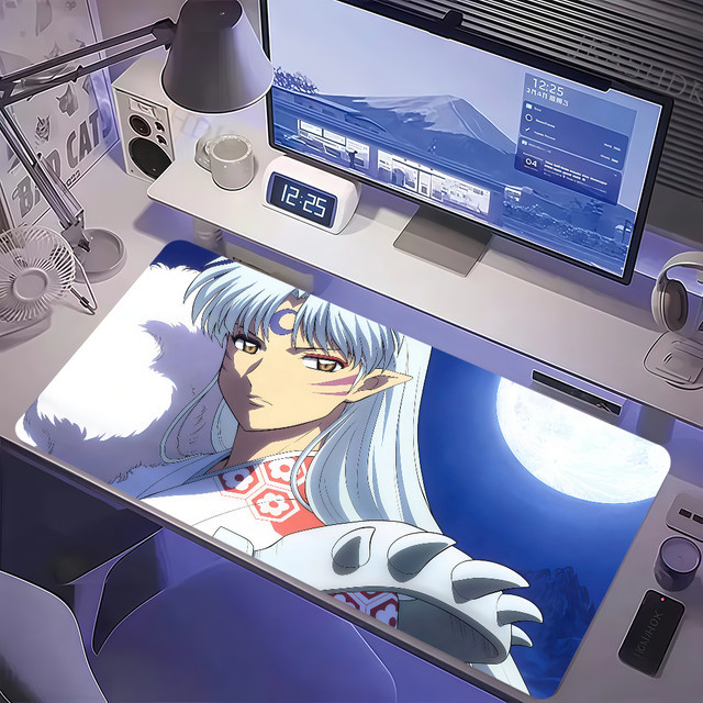 Großes Gaming-Mauspad Inuyasha Kikyo Yashahime Design, rutschfest mit Lockedge, mehrfarbig - Bild 1