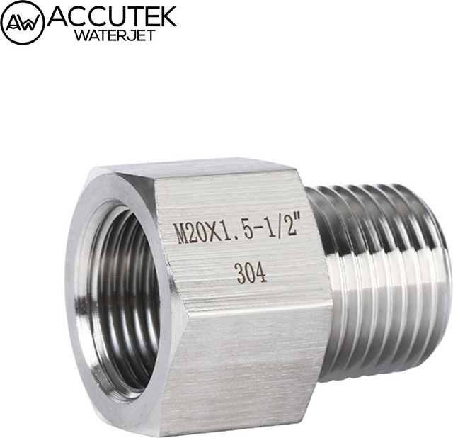 AW Sechskantadapter aus 304 Edelstahl als Stecker auf Buchse Rohrverschraubung mit BSP Gewinde für Hochdruck bis 6000 psi, Farbe: Silber - Bild 1