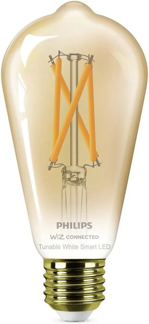 Philips WiZ LED Filament Leuchtmittel E27 Vintage Design, 7 W, 640 lm, dimmbar, WLAN, Kupfer - Bild 1