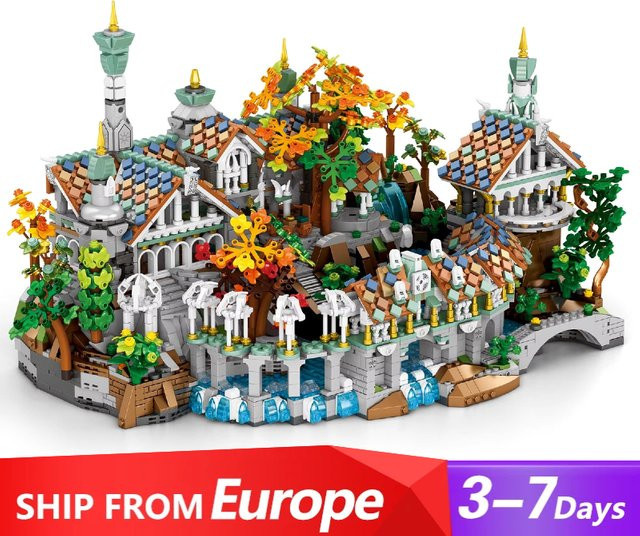 Barweer Klemmbausteine Bausatz Der Herr der Ringe Elf Rivendell Architektur Modell mit 4406 Teilen, Mehrfarbig - Bild 1