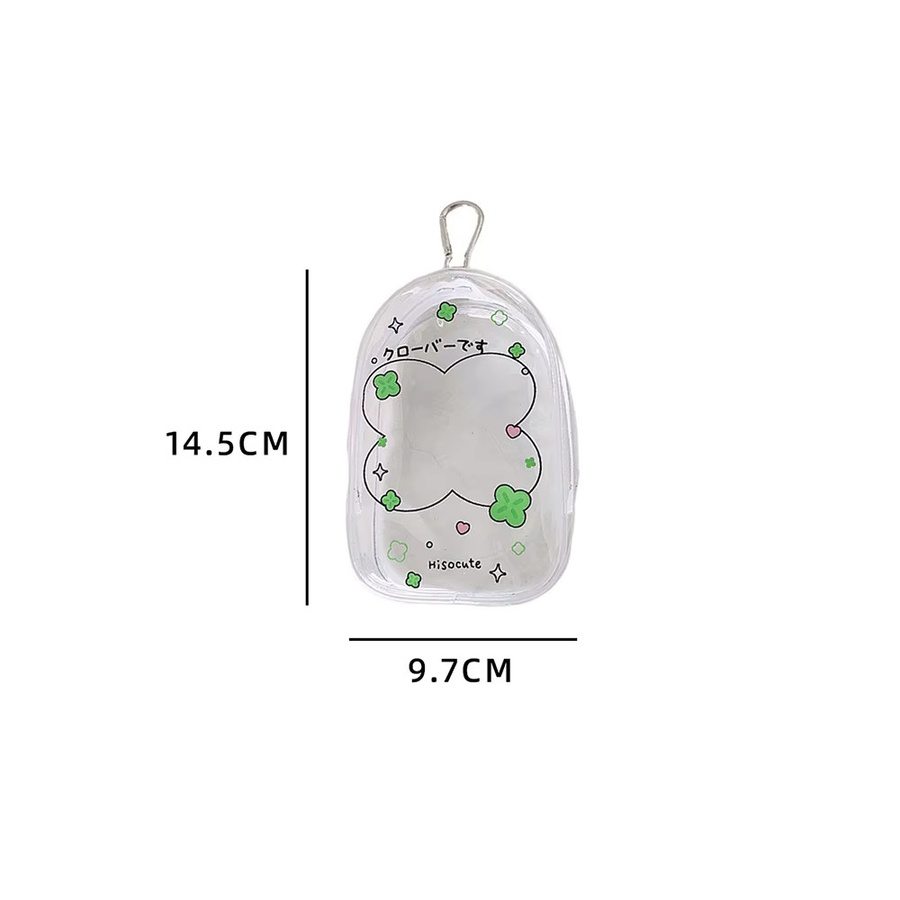 Rucksack Anhänger, Vierblättriges Kleeblatt Figur Puppe, Transparent - Bild 3
