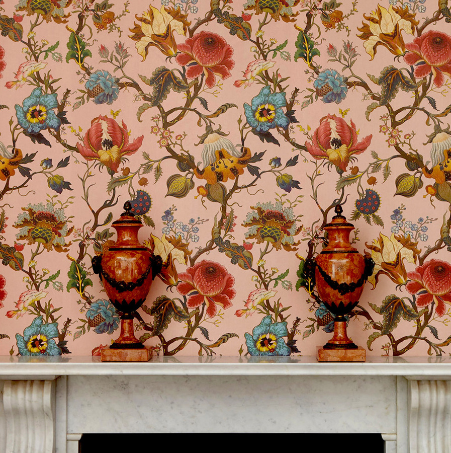 House of Hackney Tapete Artemis Blush Floral Mural in Pink mit botanischem Vintage-Design - Bild 1