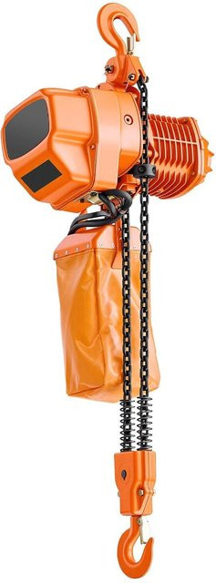 Elektrischer Kettenzug von Buying Solutions, MB mit 1000 kg Tragkraft, 6 m Hubhöhe, orangefarbenem Aluminiumgehäuse und Funk- sowie Kabel-Fernsteuerung - Bild 1