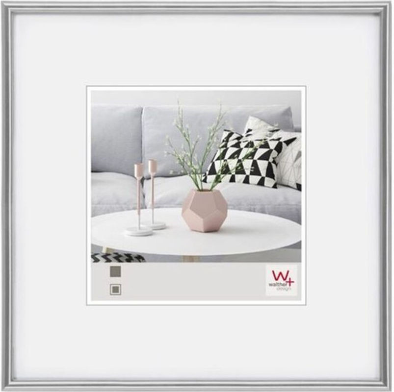 Galeria Kunstrahmen Silber mit Passepartout aus Kunststoff, B/H: 60 x 60 cm - Bild 1