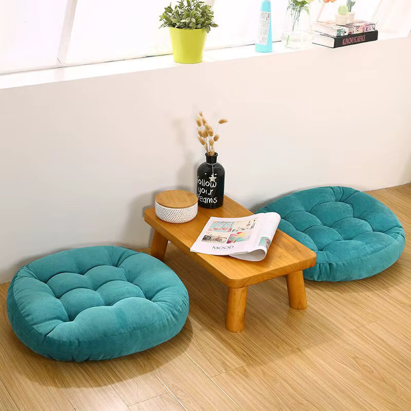 Rundes Tatami Futon Sitzkissen in Gelb für Büro, Studenten und Bodennutzung - Bild 2