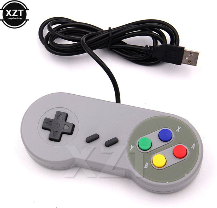 WYMECT USB Gaming Controller Joystick Gamepad in Grau für Nintendo SNES, Windows PC und Raspberry Pi 4 B - Bild 1
