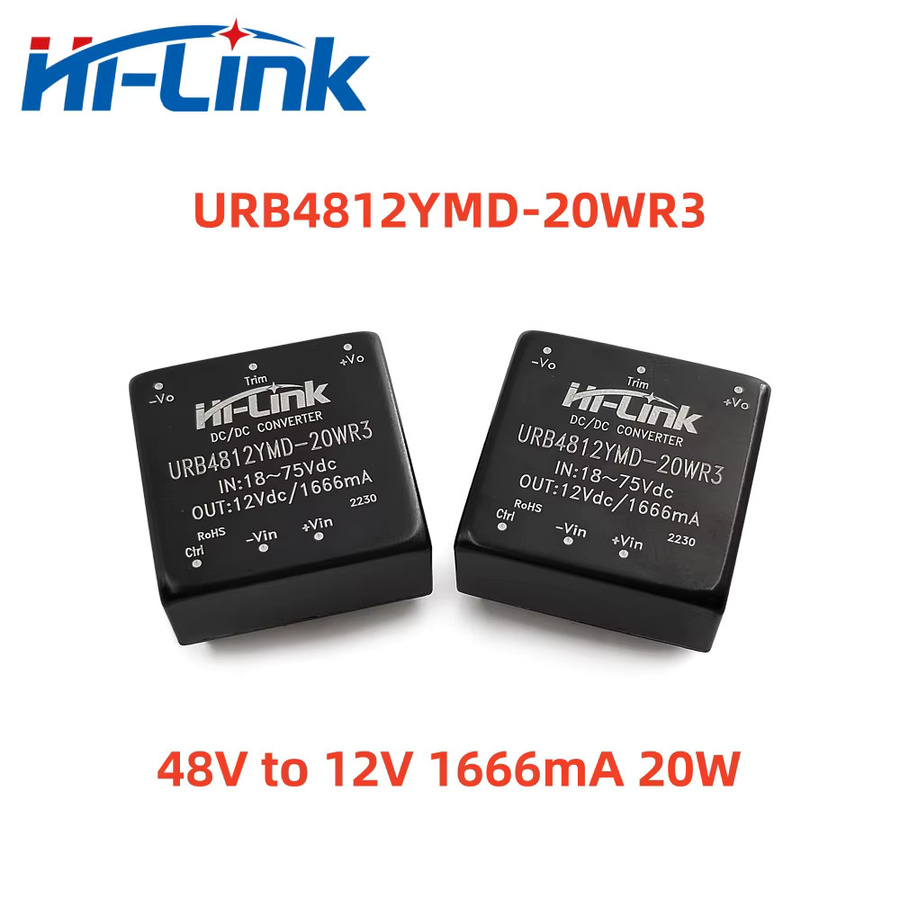 Hi-Link DC-DC Abwärtswandler Mini-isoliertes Stromversorgungsmodul URB4805YMD-20WR3 URB4812YMD-20WR3 in Schwarz - Bild 2