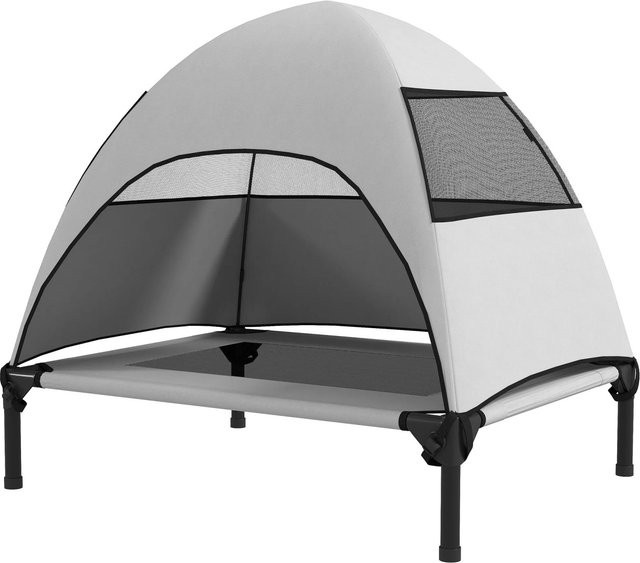 PawHut Erhöhtes Hundebett aus Polyester in Hellgrau, B/T/H: 76 x 61 x 71 cm - Bild 1