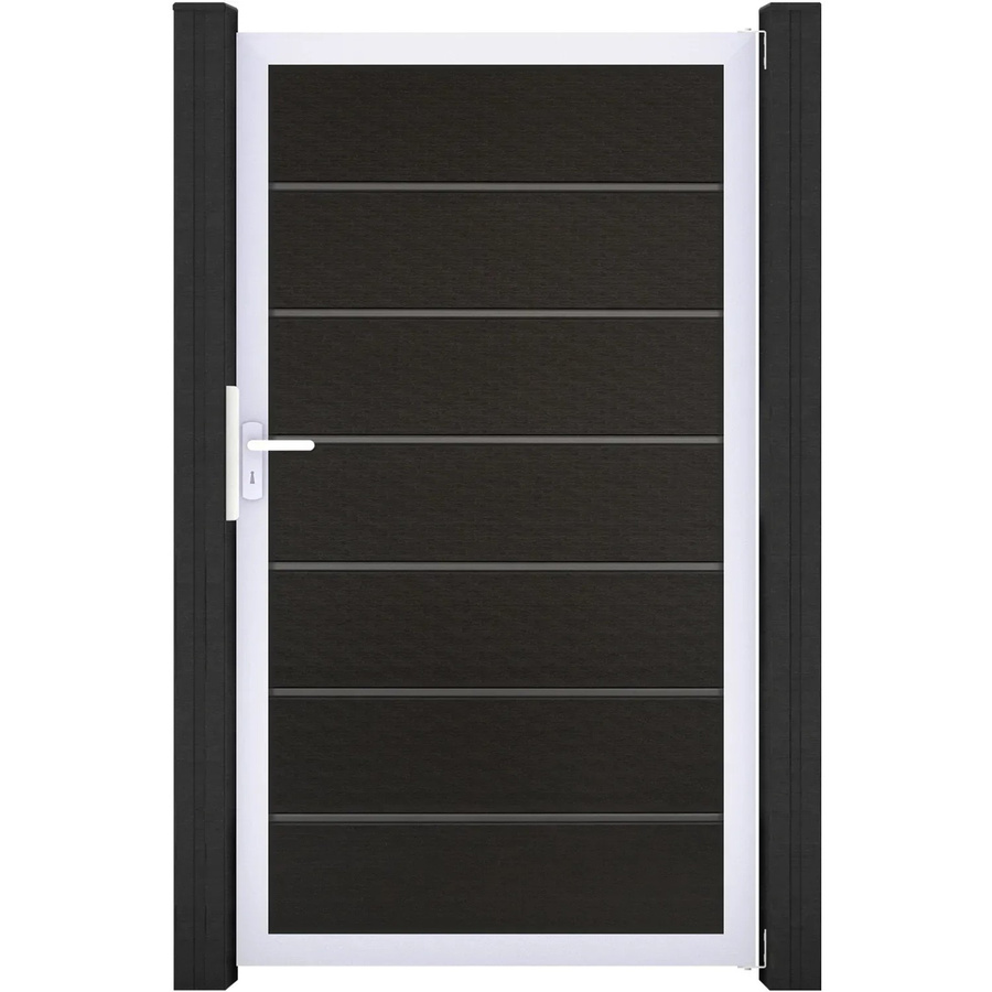 GroJa Solid Grande Premium Steckzauntor aus Aluminium in Schwarz, B/H: 100 x 180 cm - Bild 2