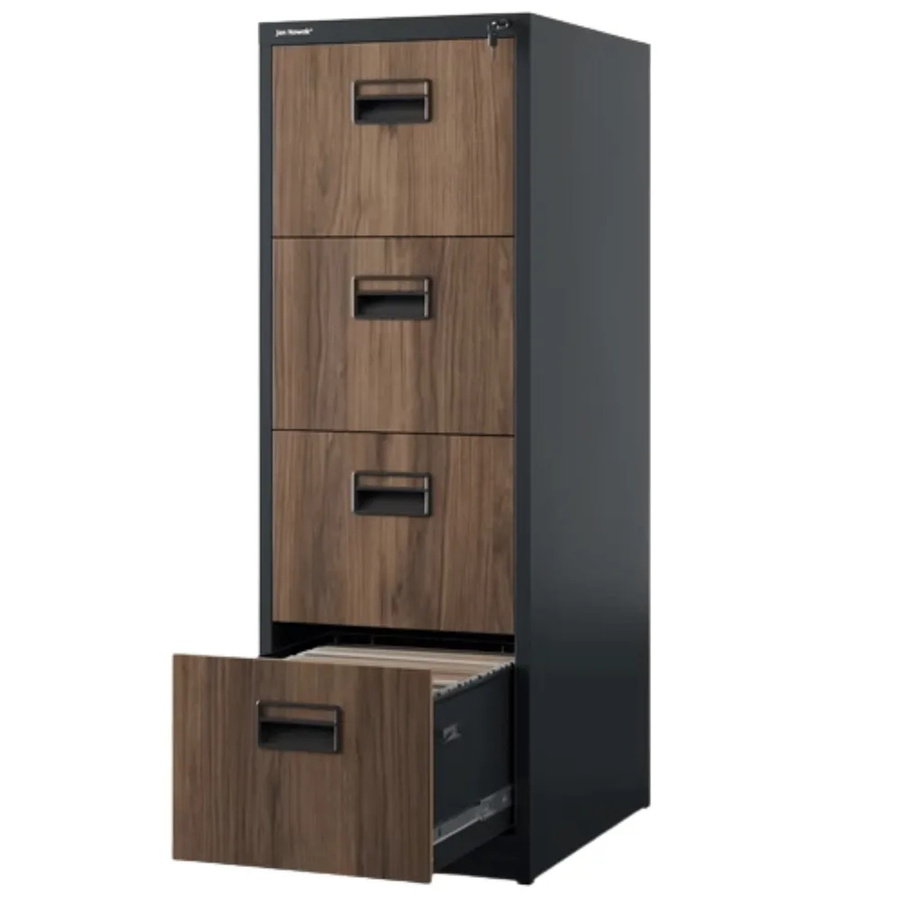 JAN NOWAK Hängeregisterschrank SARA mit 4 Schubladen, abschließbar, Anthrazit-Braun, B/T/H: 132 x 46 x 62 cm - Bild 2