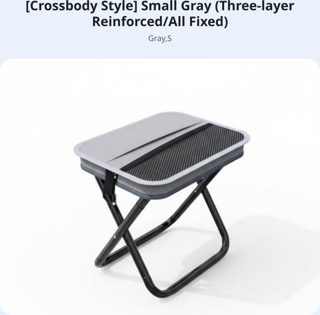 Binchi Outdoor Product Faltbarer Handtaschenhocker in Grau aus atmungsaktivem Stoff und Metall - Bild 1
