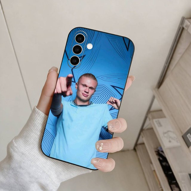 Handyhülle Erling Haaland Design für Samsung Galaxy A73 A72 A71 A70 A53 A52 A51 A22 5G Weiche Hülle Schwarz - Bild 1
