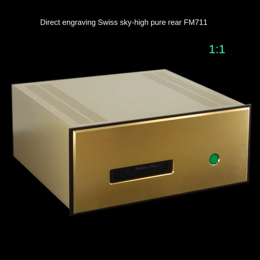 AMXEKR HiFi-Endstufenverstärker FM711MK2 Replikat, 250W 8Ω symmetrisch, Gold - Bild 2