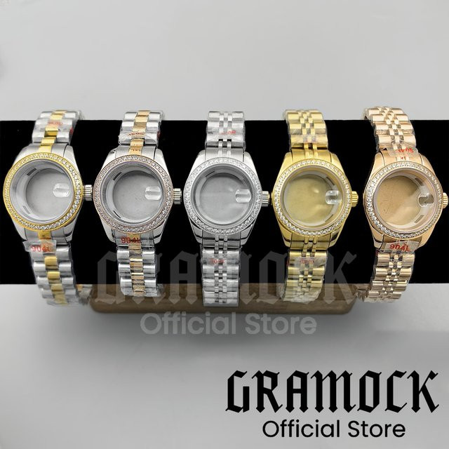GRAMOCK Uhrengehäuse Edelstahl, Diamant, Silber, Damen - Bild 1