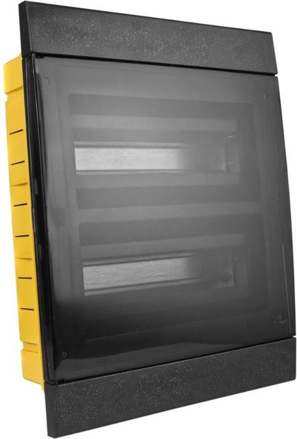 Marlanvil Unterputz-Verteilerkasten mit 24 Modulen in Schwarz, 2x12 Modulbox, IP40 - Bild 1