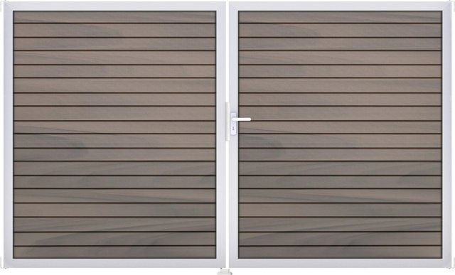 GroJa Steckzaun-Tor Solid-Rhombus 2-flügelig EV1 DIN Rechts Bi-Color in Grau/Multicolor, B/H: 306,6 x 180,0 cm - Bild 1