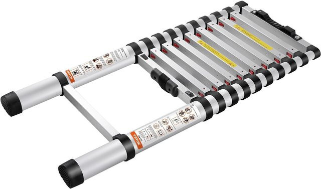 Buying Solutions, MB Teleskopleiter aus Aluminium in Silber, ausziehbare Mehrzweckleiter mit rutschfesten Füßen, Traglast 170 kg - Bild 1