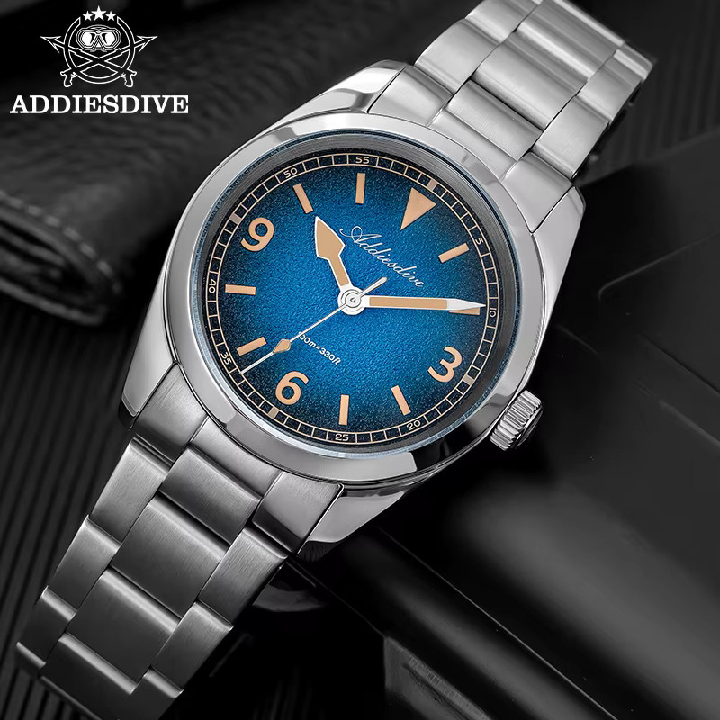 ADDIESDIV Armbanduhr, Quarz, Edelstahl, Saphirglas, Herren, Blau - Bild 2