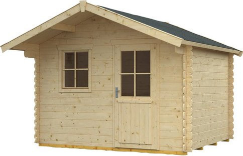 Skan Holz Gartenhaus Como in Natur und Beige mit Außenmaßen B/H/T: 340 x 256 x 300 cm - Bild 3