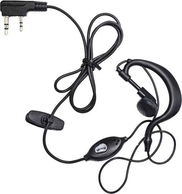Baofeng Walkie-Talkie-Headset mit 2-Pin-K-Port, In-Ear-Ohrhörer und Zwei-Wege-Funkmikrofon in Schwarz für BF-888S UV5R UV82 BFR5 - Bild 1