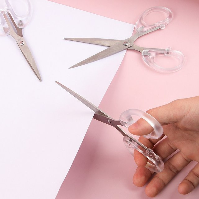 Transparente Büroschere aus Kunststoff und Edelstahl für Schule und Studium - Bild 1