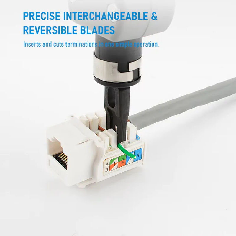 Seven Floor Impact-Einpresswerkzeug 110/88 mit Klingen, Netzwerkkabel- und Drahtschneider, Terminal-Einpresswerkzeug für Ethernet RJ45 Cat5e Cat6, Grau - Bild 5