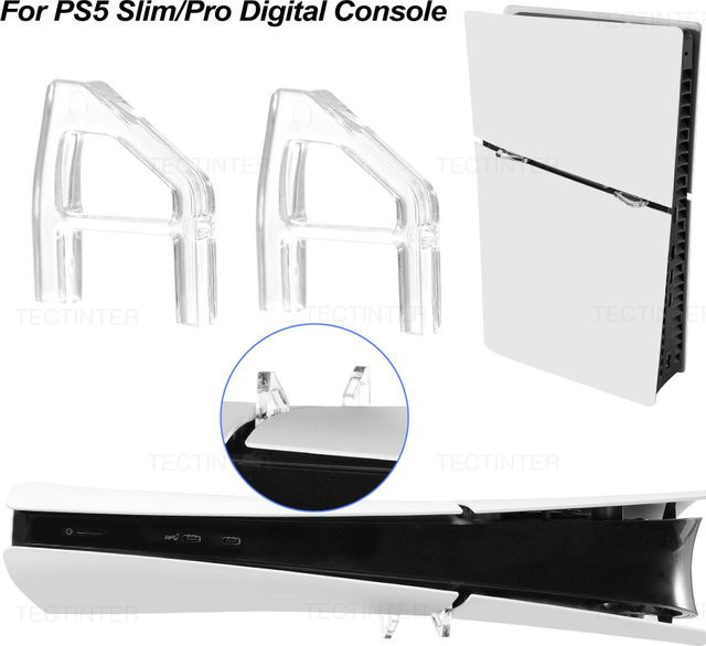 TECTINTER Horizontaler Acrylhalter für PS5 Slim und Pro, Transparenter Zubehör-Ständer für PlayStation 5 Disc und Digital Edition - Bild 1