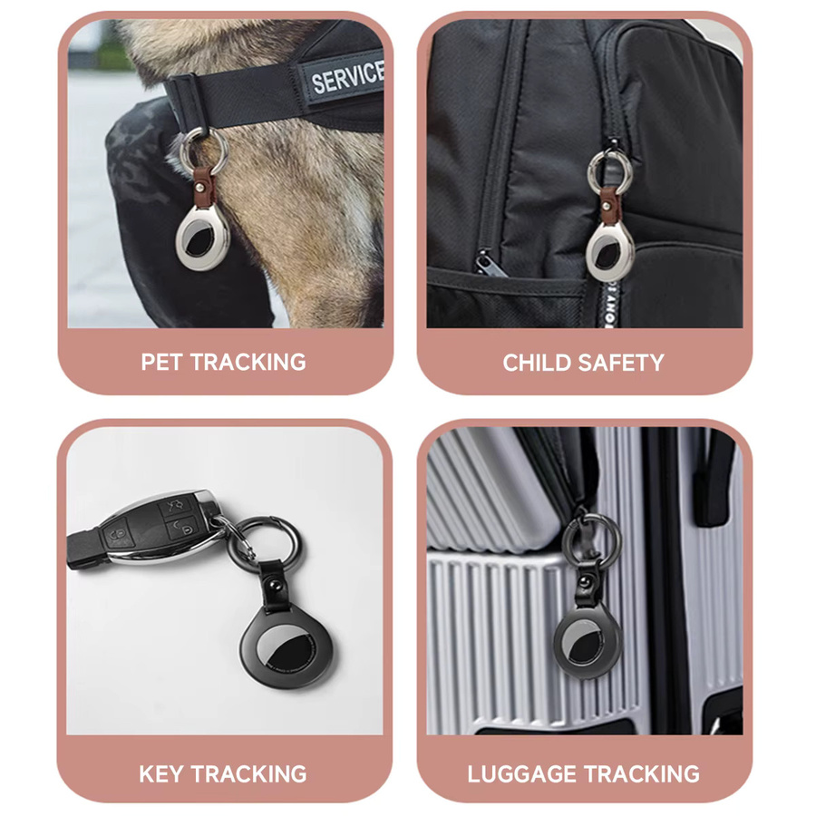 CHIICSMART Leder-Metall-Schutzhülle für Apple AirTags als Anti-Kollisions-Schlüsselanhänger für dich - Bild 4