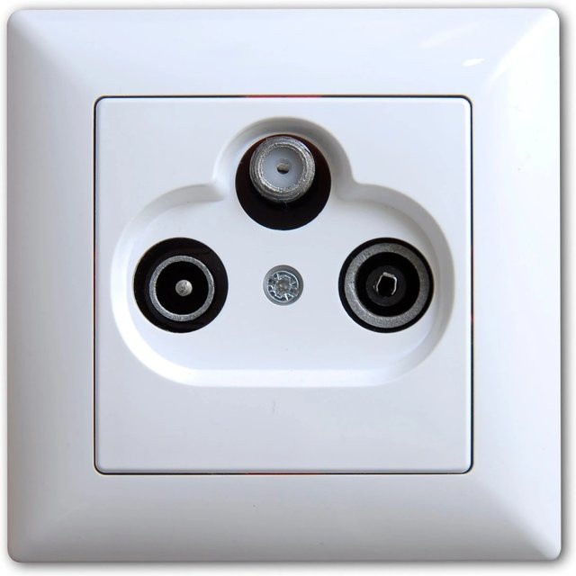 Günsan Visage Multimedia Sat TV Radio End Antennendose in Weiß - Bild 1
