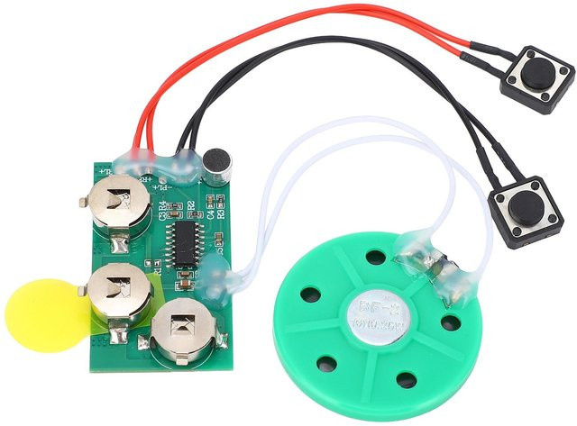 TOMTOP JMS DIY Grußkarten-Soundchip mit 4 Minuten aufnehmbarer Sprachfunktion in Grün und Multicolour - Bild 1