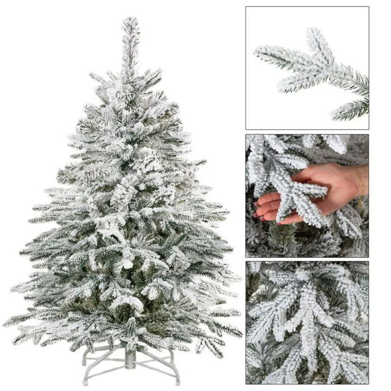 SPRINGOS Kunstweihnachtsbaum Kaukasische Tanne in Grün und Weiß mit realistischem Schnee und stabilem Metallständer, Höhe: 180 cm - Bild 2