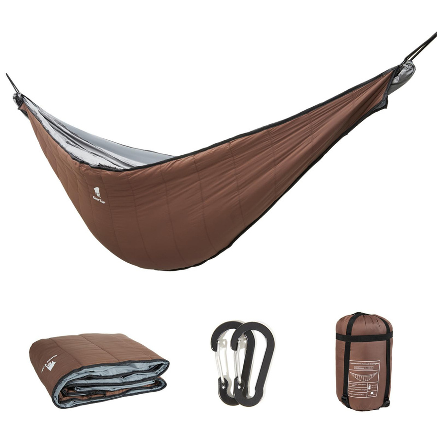 Tragbare Hängematten-Unterdecke für den Winter in Braun für Outdoor-Camping und Wandern - Bild 3