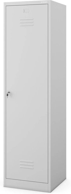 Jan Nowak Besenschrank Agnes Haushaltsschrank in Grau mit Regalböden und Kleiderstange, H x B x T: 185 x 50 x 50 cm - Bild 1
