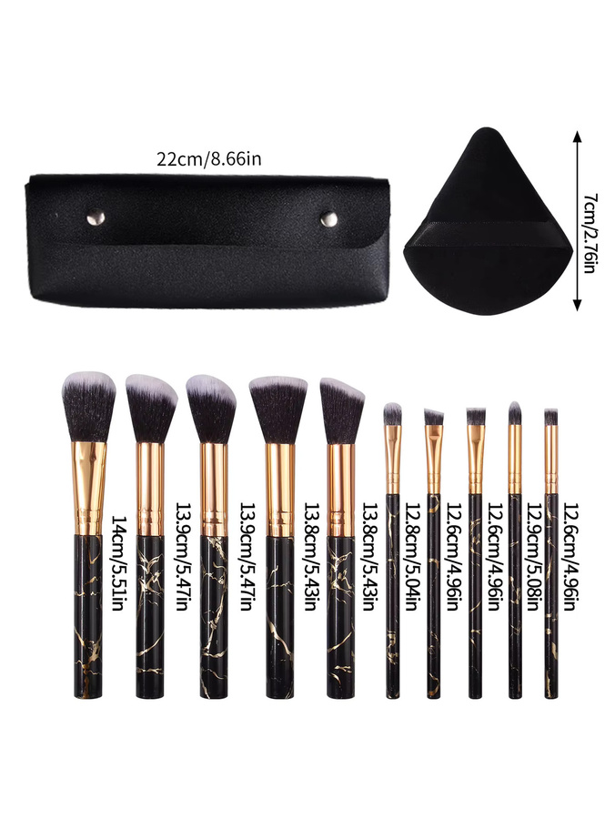KOSSHOW Make-up Pinsel-Set mit Schwämmen und Tasche, 15-teilig, Unisex - Bild 3