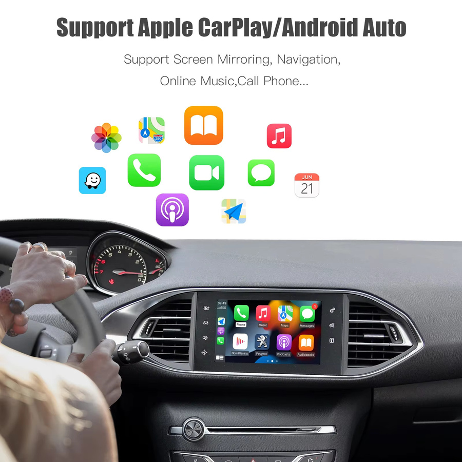 Wireless CarPlay und Android Auto Adapter für Peugeot Citroen SMEG und MRN Systeme mit Mirroring Airplay und Navigation Unterstützung von AUTOABC - Bild 2