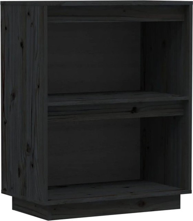 vidaXL Beistellschrank aus Kiefer-Massivholz in Schwarz, rustikaler Schrank für Wohnzimmer, Schlafzimmer oder Büro, B/T/H: 60 x 34 x 75 cm
