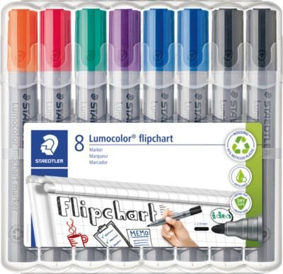 STAEDTLER Lumocolor 356 Flipchartmarker Permanent, 8er-Set, Multicolor - Bild 1