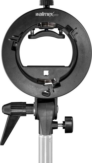 Walimex Pro Universal Systemblitzhalter S-Type für Softbox mit Bowens-Mount in Schwarz, Durchmesser: 25-52,8 mm - Bild 1