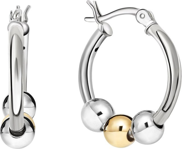Zeeme Creolen, 925 Silber, Roségold, Unisex - Bild 1