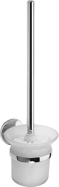 Brillantbad BALFA WC-Bürstengarnitur mit Glasbehälter aus Zink in Chrom poliert, silberfarben, Wandmontage - Bild 1