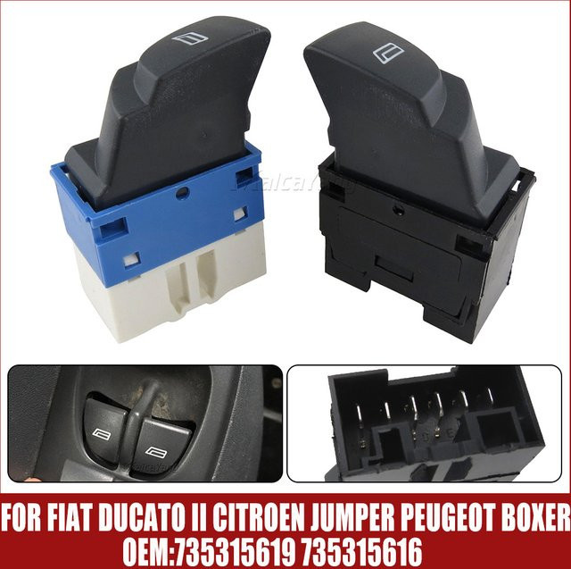 Malcayang Fensterheber Schalter für Peugeot Boxer II und Citroen Jumper II links oder rechts, neu - Bild 1