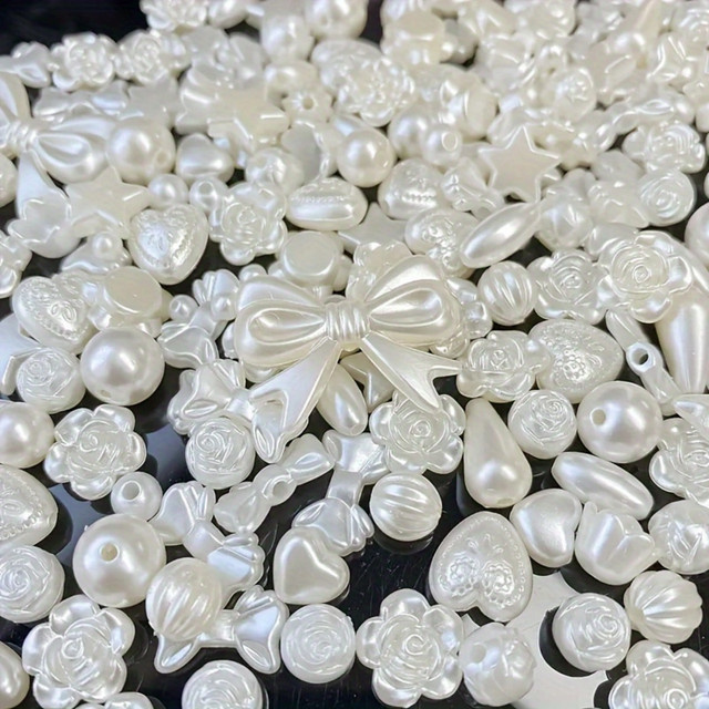 JHNBY Perlen Set, Blumen Schmetterling Shell Herz Acryl Spacer, DIY Schmuckmachen - Bild 1