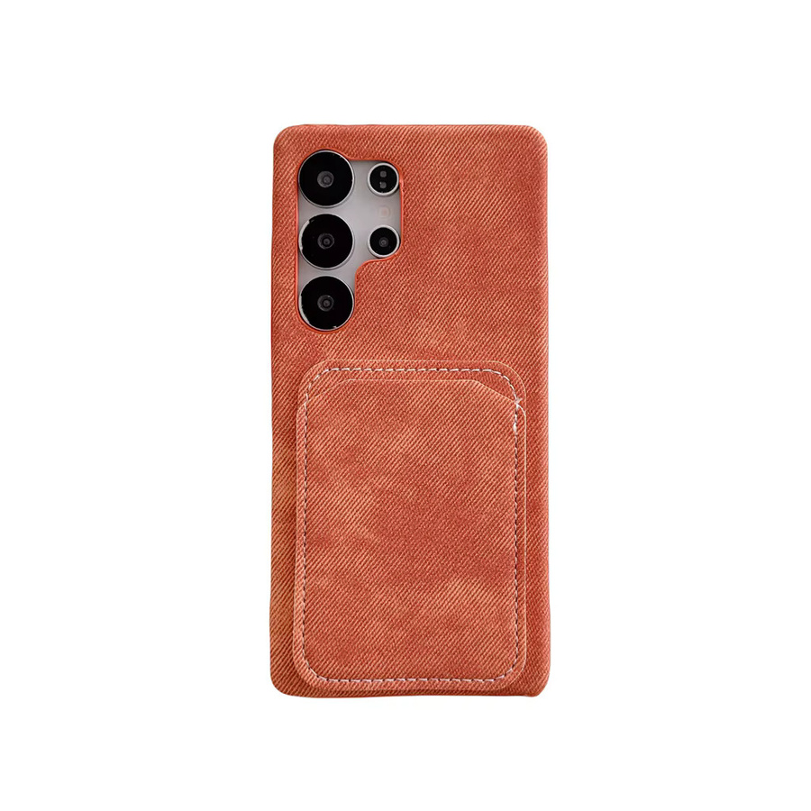 Samsung Galaxy S22 S23 S24 S25 Ultra Handyhülle mit Retro Denim Textur und Kartenhalter in Blau - Bild 4