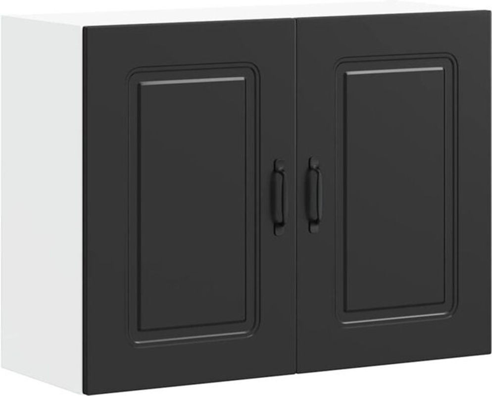 Küchen-Hängeschrank Kalmar von Vidaxl in Schwarz aus Holzwerkstoff mit Drehtüren - Bild 1