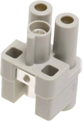 HARTING Buchseneinsatz Han Q 2 mit PE Axialschraubanschluss in Grau, Artikelnummer 09120022751 - Bild 1