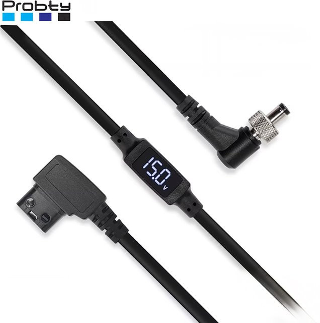 Probty D-Tap auf DC 12V Ladekabel mit rechtwinkligem Barrel-Stecker 5,5 x 2,5 mm in Schwarz für Canon C70, Blackmagic Video Assist, Atomos Ninja Shogun und SmallHD Monitor - Bild 1