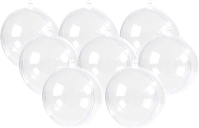 Rico Design Acrylkugeln Set transparent für Weihnachten, 8 Stück, Durchmesser: 7 cm - Bild 1