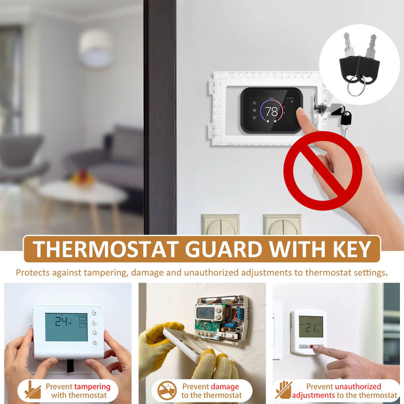 Universelle Wand-Thermostat-Schutzbox aus transparentem Acryl mit Schloss zur einfachen Installation - Bild 3